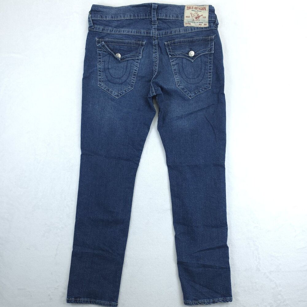 True Religion Geno Big T Flap Relaxed Slim Jeans Men's 33x30 Blue